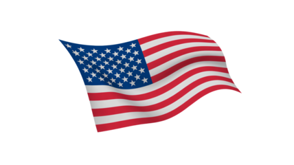Waving American flag patriotic symbol of freedom and nationhood