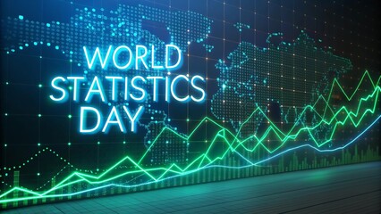 Modern World Statistics Day poster theme on advanced analytics and data visualization.