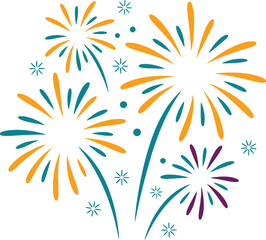 Illustration of colorful fireworks