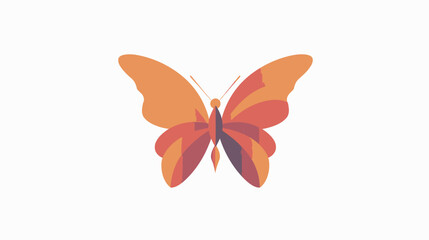 Abstract butterfly silhouette with warm, overlapping colors