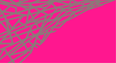 Abstract vector background with light gray geometric lines on pink backdrop, space for text  