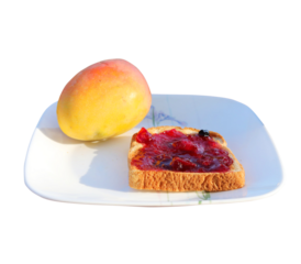 mango blueberry jam with bread