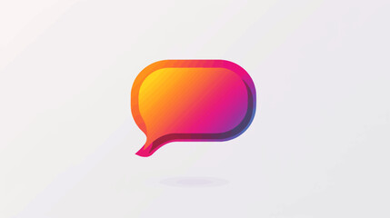 A vibrant, rounded speech bubble with a gradient of warm colors