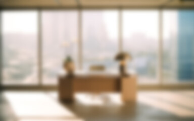 Modern office workspace interior design blurred background abstract desk room