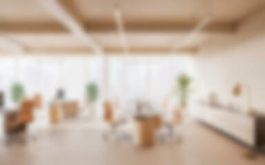 Modern office workspace interior design blurred background abstract desk room