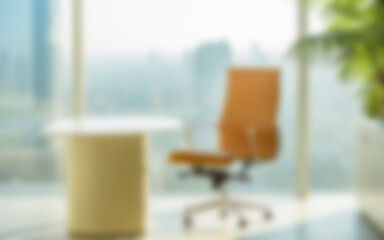 Modern office workspace interior design blurred background abstract desk room