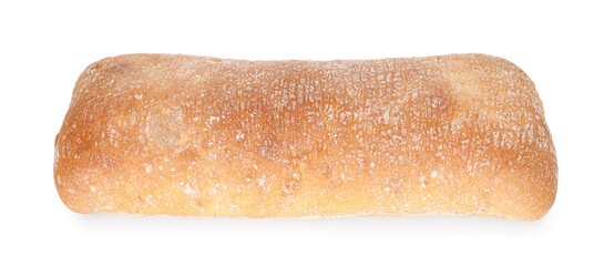 One tasty fresh ciabatta isolated on white