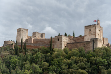 Panoramic view of the Alhambra in Granada, Spain