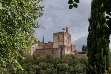 Panoramic view of the Alhambra in Granada, Spain
