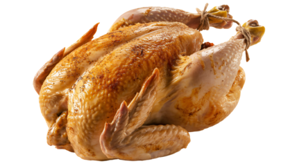 Juicy golden roasted whole chicken, ready for your holiday feast