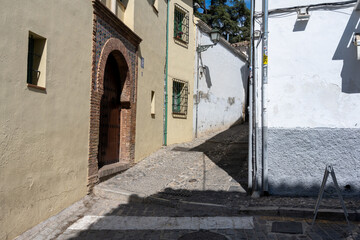 Typical architecture and narrow streets of Granada, Spain