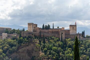 Panoramic view of the Alhambra in Granada, Spain
