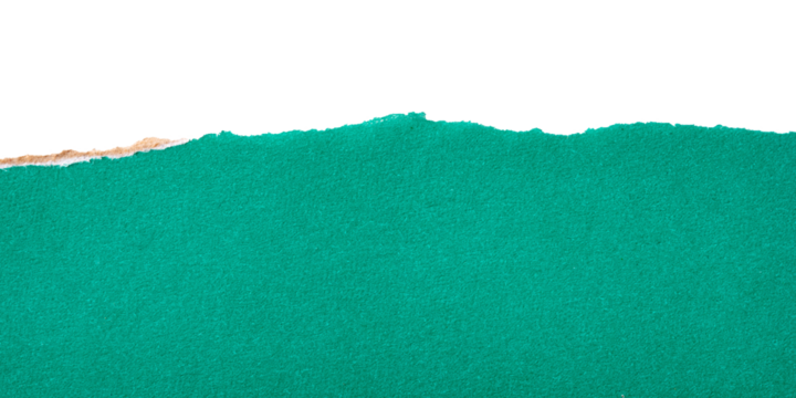 Green torn cardboard isolated on a transparent background
