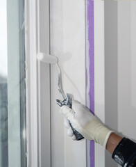 Painting Window Trim with Mini Roller