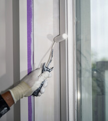 Painting Window Trim with Mini Roller