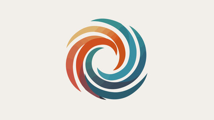 Abstract vortex with swirling bands of warm and cool colors