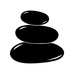 Stack of three balanced spa stones promoting health, wellness, and relaxation