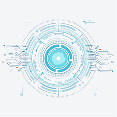 Obraz premium Futuristic digital interface design with circular elements and technology