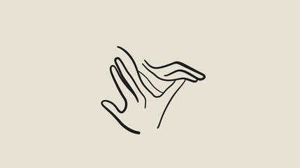 Obraz premium Abstract line art of two hands gently interacting on a neutral background