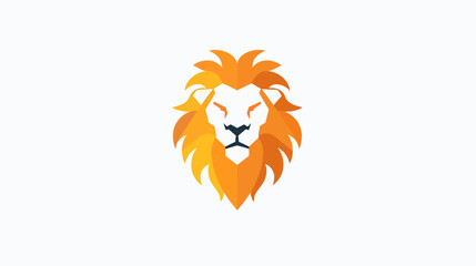 A stylized lion's head logo with sharp angles and gradient orange and yellow colors © Mangku