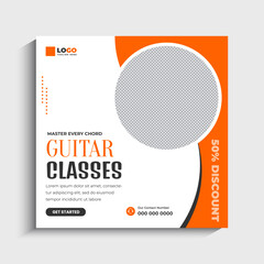 Guitar Music Lesson Social Media Instagram Post banner