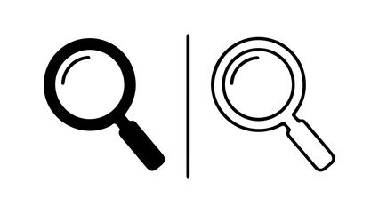 Magnifying glasses outline with transparent background