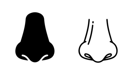 Human nose outline with transparent background