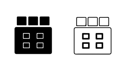 Calendar icon with squares and transparent background