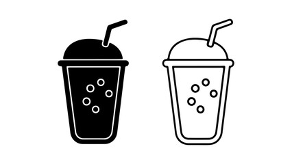 Drink with straw with transparent background