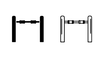 Gym bars equipment with transparent background