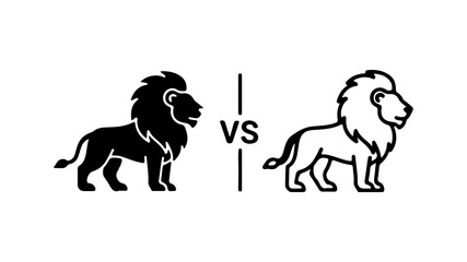 Lion versus lion with transparent background