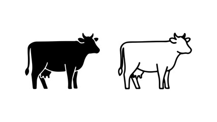 Cow icons with transparent background