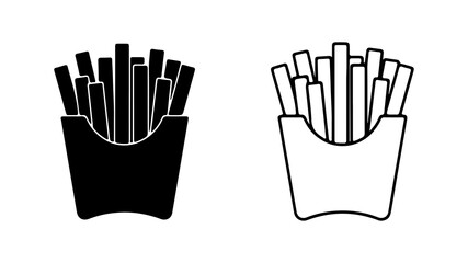 French fries in container with transparent background