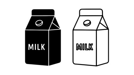 Milk cartons with label and transparent background