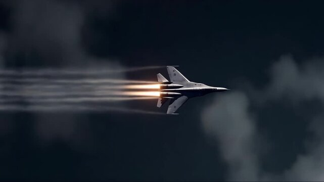 Out of darkness cometh light. Royal Air Force RAF GR4 Tornado fast fighter jet aircraft