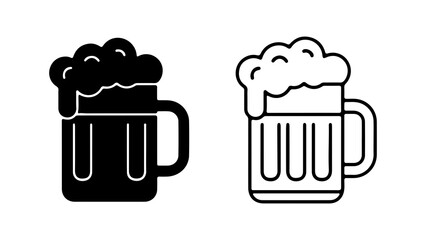 Beer mug outline with transparent background