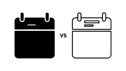 Calendar icons comparison with transparent background