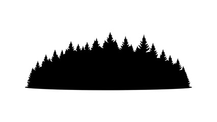 Dark forest silhouette with transparent background