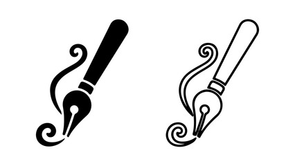 Calligraphy pen with transparent background