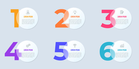 6 Steps Modern Infographic Template for Business Presentation