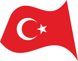 An illustration of the Turkish flag, a bold symbol of national pride, waving in the wind. A striking representation of heritage, culture, and patriotism.