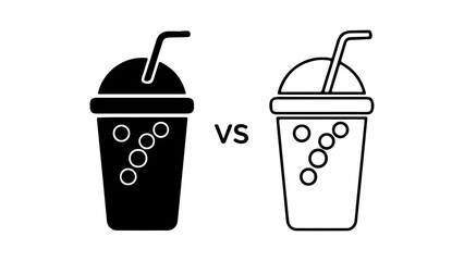 Drink cups comparison with transparent background