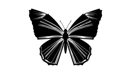 Black butterfly with transparent background © Adobe