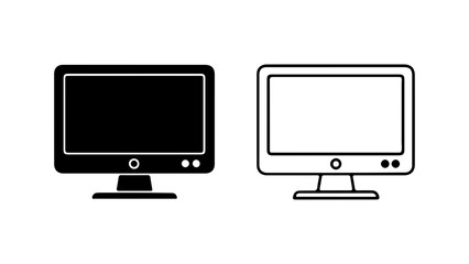 Computer monitor icon with transparent background
