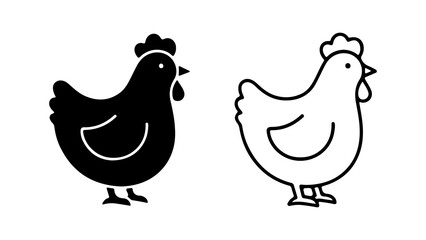 Chicken icons with transparent background