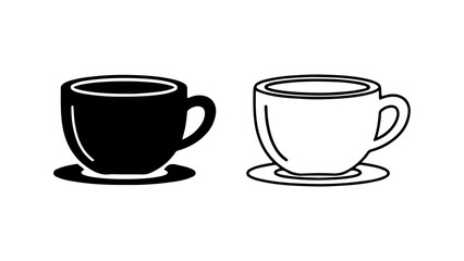 Coffee cups with saucer with transparent background