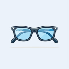 Fototapeta premium Illustration of eyeglasses with blue lenses on a light background