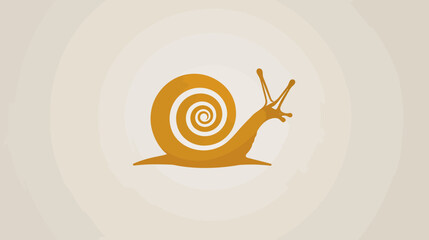 Minimalist golden snail with spiral shell on soft gradient background © Mangku