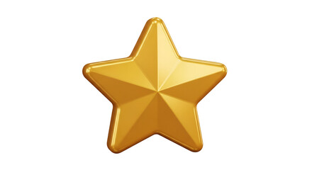 3d icon of golden star isolated on transparent background a shiny, metallic star with a radiant glow and a festive appearance