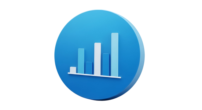 3d icon of 3d rendering of bar chart isolated on transparent background, representing growth and financial performance